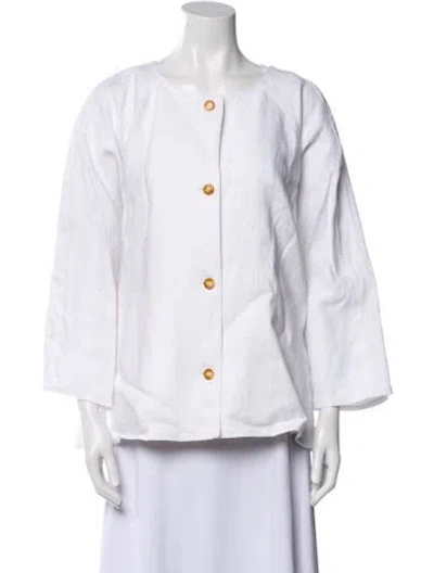 Pre-owned Posse Linen Jacket W/ Tags In White