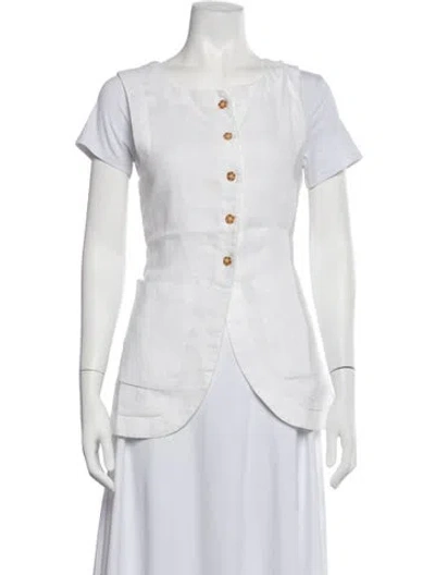 Pre-owned Posse Linen Jacket In White