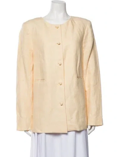 Pre-owned Posse Linen Jacket In Yellow