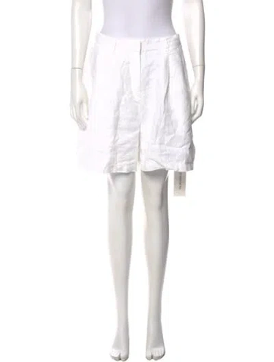 Pre-owned Posse Linen Knee-length Shorts In White