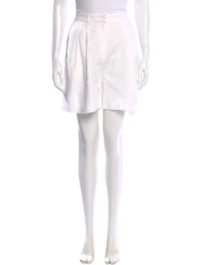 Pre-owned Posse Linen Knee-length Shorts In White