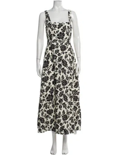 Pre-owned Posse Linen Long Dress In Black