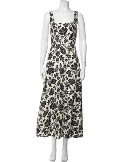 Pre-owned Posse Linen Long Dress In Black