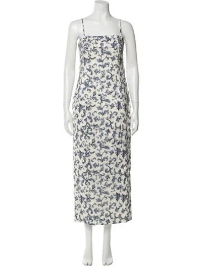 Pre-owned Posse Linen Long Dress In Neutral