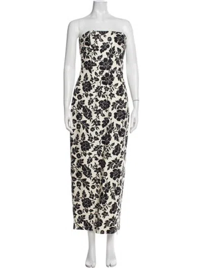 Pre-owned Posse Linen Long Dress In Neutrals