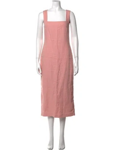 Pre-owned Posse Linen Long Dress In Pink