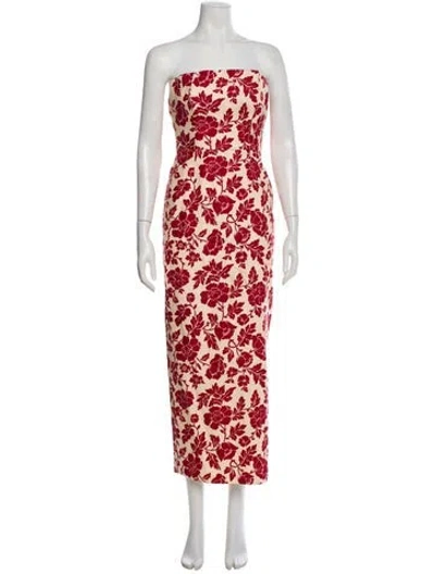 Pre-owned Posse Linen Long Dress In Red