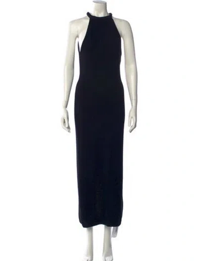 Pre-owned Posse Linen Long Dress W/ Tags In Black