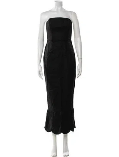 Pre-owned Posse Linen Long Dress W/ Tags In Gray