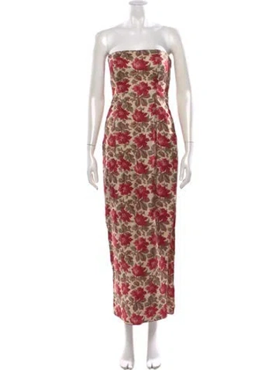 Pre-owned Posse Linen Long Dress W/ Tags In Multicolor