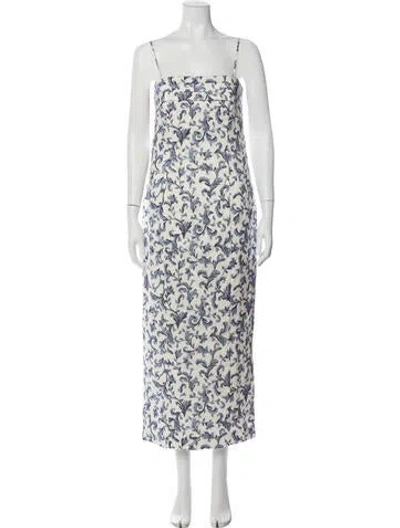 Pre-owned Posse Linen Long Dress W/ Tags In White