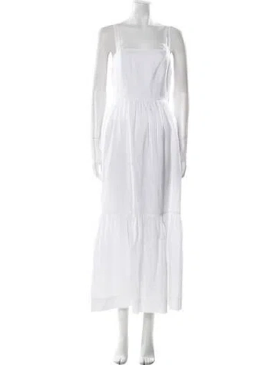 Pre-owned Posse Linen Long Dress In White