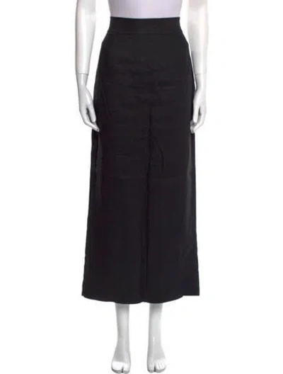 Pre-owned Posse Linen Long Skirt In Black