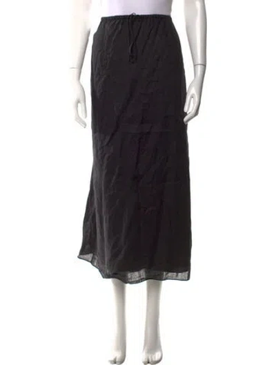 Pre-owned Posse Linen Long Skirt In Black