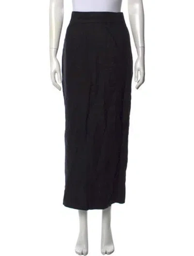 Pre-owned Posse Linen Long Skirt In Black