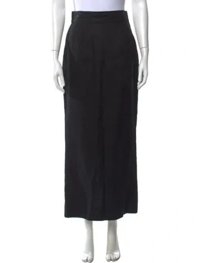 Pre-owned Posse Linen Long Skirt In Black