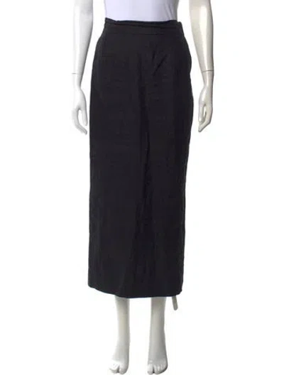 Pre-owned Posse Linen Long Skirt In Black