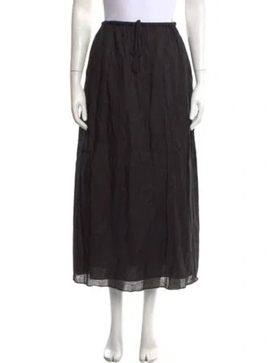 Pre-owned Posse Linen Long Skirt In Black