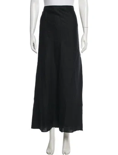 Pre-owned Posse Linen Long Skirt In Black