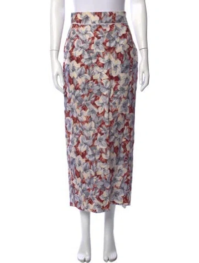 Pre-owned Posse Linen Long Skirt In Multicolor