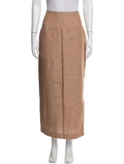 Pre-owned Posse Linen Long Skirt In Neutral