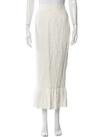 Pre-owned Posse Linen Long Skirt In Neutral