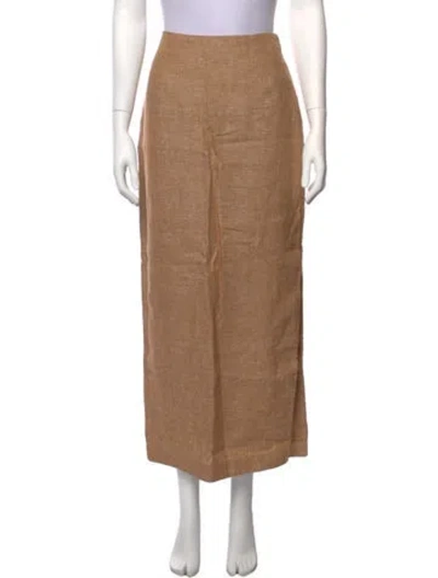 Pre-owned Posse Linen Long Skirt In Neutrals