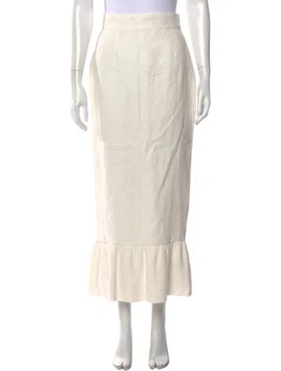 Pre-owned Posse Linen Long Skirt W/ Tags In Neutral