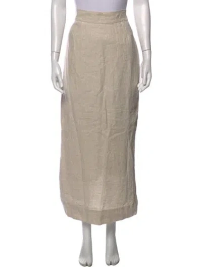 Pre-owned Posse Linen Long Skirt W/ Tags In Neutrals