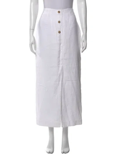 Pre-owned Posse Linen Long Skirt W/ Tags In White