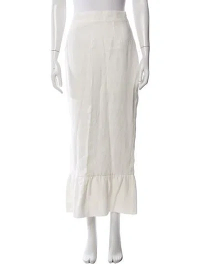 Pre-owned Posse Linen Long Skirt W/ Tags In White