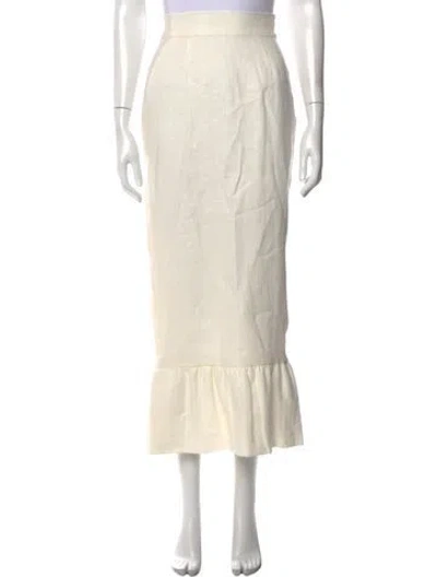 Pre-owned Posse Linen Long Skirt W/ Tags In Yellow