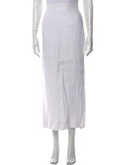 Pre-owned Posse Linen Long Skirt In White