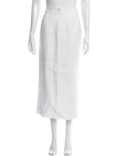 Pre-owned Posse Linen Long Skirt In White