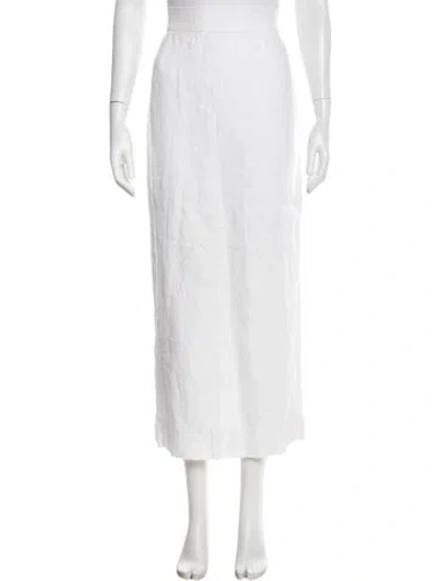 Pre-owned Posse Linen Long Skirt In White