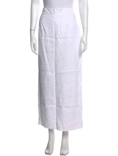 Pre-owned Posse Linen Long Skirt In White