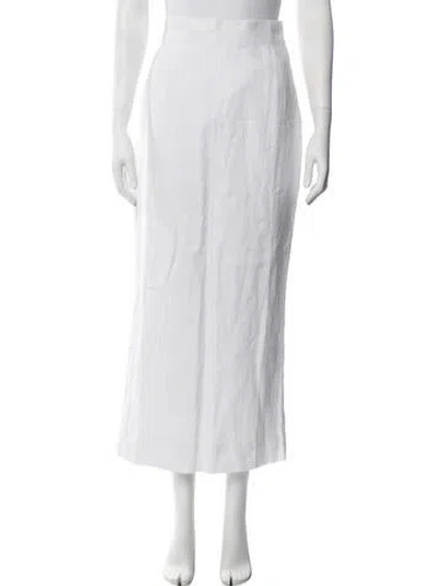 Pre-owned Posse Linen Long Skirt In White
