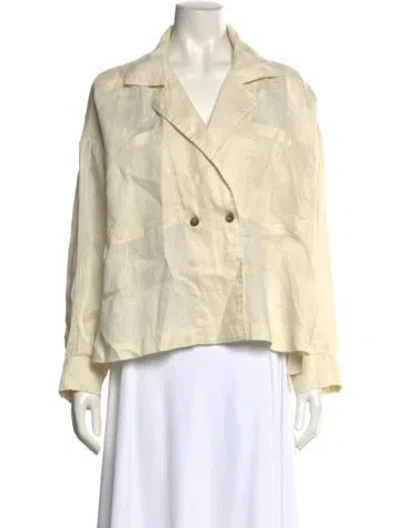 Pre-owned Posse Linen Long Sleeve Polo In Neutral