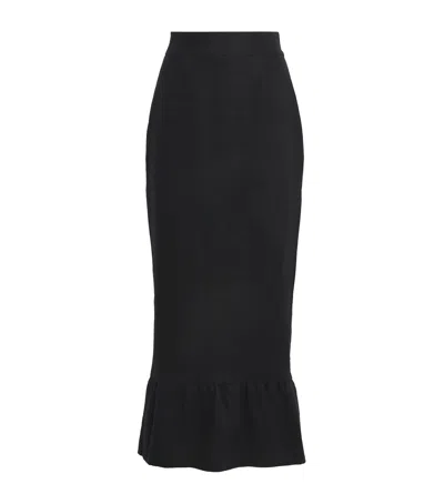 Posse Linen Matilda Midi Skirt In Black