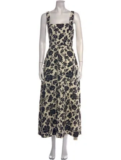 Pre-owned Posse Linen Midi Length Dress W/ Tags In Neutrals