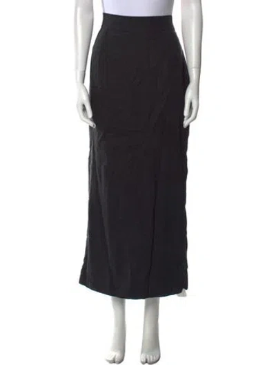 Pre-owned Posse Linen Midi Length Skirt In Black