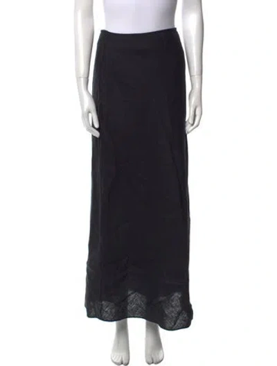 Pre-owned Posse Linen Midi Length Skirt In Black