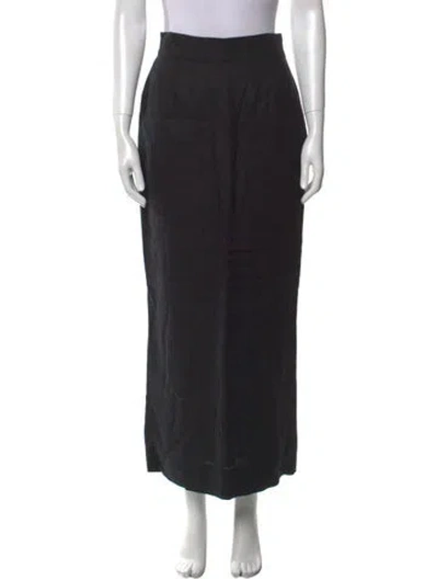 Pre-owned Posse Linen Midi Length Skirt In Black