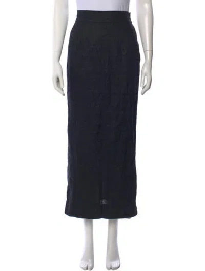 Pre-owned Posse Linen Midi Length Skirt In Black
