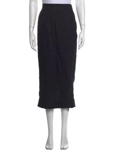 Pre-owned Posse Linen Midi Length Skirt In Black