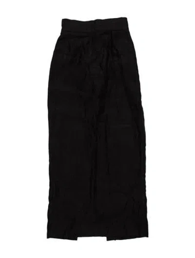 Pre-owned Posse Linen Midi Length Skirt In Black
