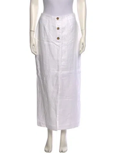 Pre-owned Posse Linen Midi Length Skirt In Neutral