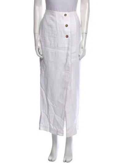 Pre-owned Posse Linen Midi Length Skirt In Neutral