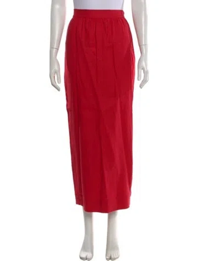 Pre-owned Posse Linen Midi Length Skirt In Red