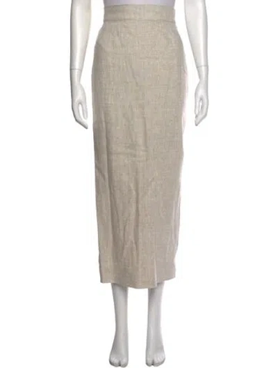 Pre-owned Posse Linen Midi Length Skirt W/ Tags In Neutral